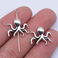 14x16mm 1.3g Antique Silver Zinc Alloy Squid Loose Metal Beads for Ocean Theme DIY Jewelry Making