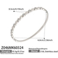Thin Zircon Teardrop Clover Cross Bangle Gold Steel view 9