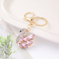 Rhinestone Swan Keychain Metal Crystal Wing Bird Bag Charm view 1