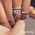 Silver Tone Solitaire Crystal Two Piece Ring Set view 5