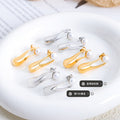 Gold Or Silver Open Drop Earrings White Pearl Accent Studs view 2