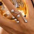 Gold Open Branch Sphere Ball Statement Ring Size 7 view 4
