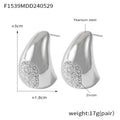 Teardrop Stud Earrings Zircon Pave Panel Gold Silver Metal view 7
