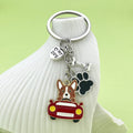 Metal Dog Keychains With Paw, Bone And Heart Charms, 5 Styles view 1