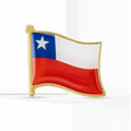 Chile Flag Lapel Pin in Red White and Blue Enamel With Gold Border view 2
