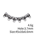Hammered Curved Six-Loop Connector in 1 Finish for Jewelry Making view 4
