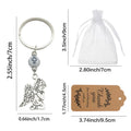 Silver-Tone Winged Angel Keychain With Cross Bead And Split Ring view 4