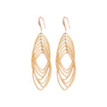 Nested Oval Wire Drop Hook Earrings In Gold And Silver view 5