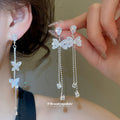Butterfly Crystal Chain Drop Earrings in Two Styles view 2