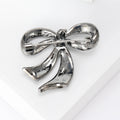 Pearl Rhinestone Bow Brooch Gold Silver Black Three Styles view 3