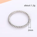 Slim Silver Tone Continuous Twisted Rope Texture Band Ring view 4