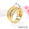 Gold Tone Interwoven Multi Band CZ Ring Sizes 6-10 view 4