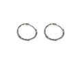 Hammered Round Huggie Hoop Earrings In Silver And Gold Tone view 5