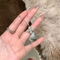 Crystal Accent Silver Tone Cross and Pearl Pendant Necklace view 3
