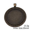 Antique Bronze Ornate Round Cabochon Setting Jewelry Making Component view 3