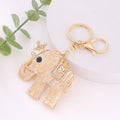 Gold Filigree Crown Elephant Keychain Rhinestone Bag Charm view 4