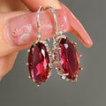 Oval Faceted Leverback Drop Earrings In Eight Color Variants view 6