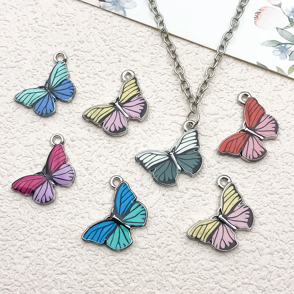 Color Enamel Zinc Alloy Butterfly Insect Charm Pendant for DIY Bracelet Necklace Earrings