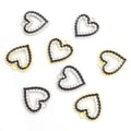 Enamel-Look And Crystal-Accented Gold Silver Heart Alloy Pendant Components in 2 Styles view 5