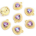 Faceted Crystal Heart Halo Charm Collection for Jewelry Making view 10