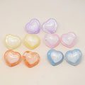 Translucent Glitter Heart Resin Stud Earrings in Five Colors view 2