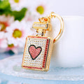 Jeweled Heart Perfume Bottle Keychains with Braided Loops and Loop Only Options view 6