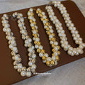 Chunky Pearl Bead Necklace in Three Color Mixes Decorative Jewelry Design view 2