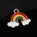 Enamel Heartbeat Heart and Rainbow Cloud Charm Pendants view 4
