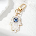 Enamel Hamsa Evil Eye Keychains Gold Lobster Clasp 6 Colors view 9