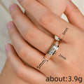 Baguette Clear Stone Channel Slim Band Ring In Gold Tone view 4