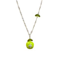Silver Tone Green Apple Cross Pendant Necklace Statement Jewelry view 5