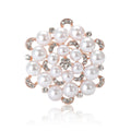 Round Pearl Cluster Brooch in Silver or Rose Gold Tone view 5