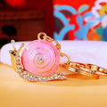 Crystal Snail Keychains With Enamel Shells and Optional Wrist Straps view 6