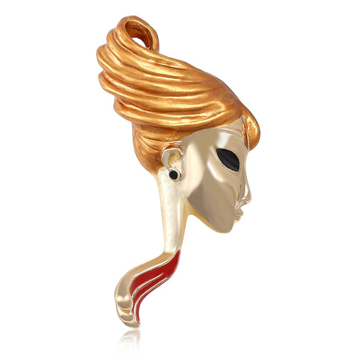 Woman Profile brooch shown from the front