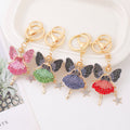 Rhinestone Fairy Ballerina Keychain Angel Girl Bag Charm view 1
