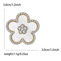 Enamel Rhinestone Five Petal Flower Brooch Metal Pin view 5
