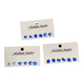 Blue Motif Mini Stud Earring Three Pair Sets in Three Designs view 5