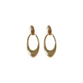 Open Oval Sculptural Drop Earrings In Gold And Silver Tone view 5