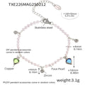 Faux Pearl Heart Charm Necklace Bracelet Gold Or Steel Tone view 7