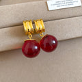 Round Resin Drop Earrings In Four Jewel Tones Fashion Jewelry view 7