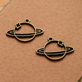 25x19mm Alloy Saturn Planet Charm Pendant for DIY Jewelry