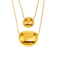 Stainless Steel Hollow Bean Oval Pendant Necklaces Gold Steel Sizes view 5