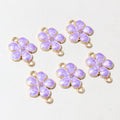 Colorful Enamel Flower Connector Charms in Eleven Options view 7