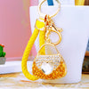 Yellow-Braided Yellow-Heart-Handbag