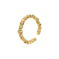 Gold Tone Faceted Nugget Bead Adjustable Open Band Ring view 5