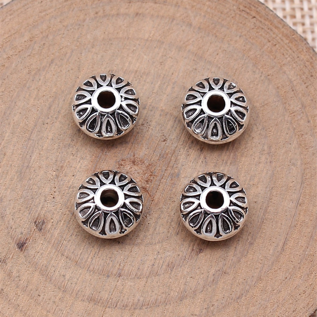 10x10x6.5mm 1.9g Multicolor Zinc Alloy Patterned Small Hole Spacer Beads for DIY Bracelet Jewelry