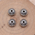 Floral Sunburst Large-Hole Spacer Beads in 2 Finishes for Jewelry Making view 2