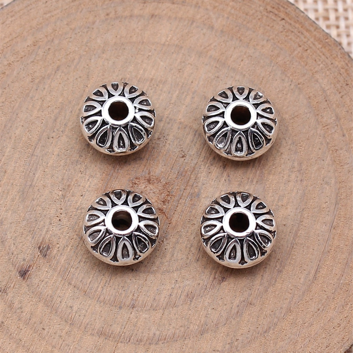 10x10x6.5mm 1.9g Multicolor Zinc Alloy Patterned Small Hole Spacer Beads for DIY Bracelet Jewelry