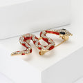 Crystal Enamel Coiled Snake Brooch Purple Green Blue Red view 3