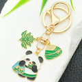Two-Style Green Panda Rice Dumpling Double Ring Keychain Collection view 4